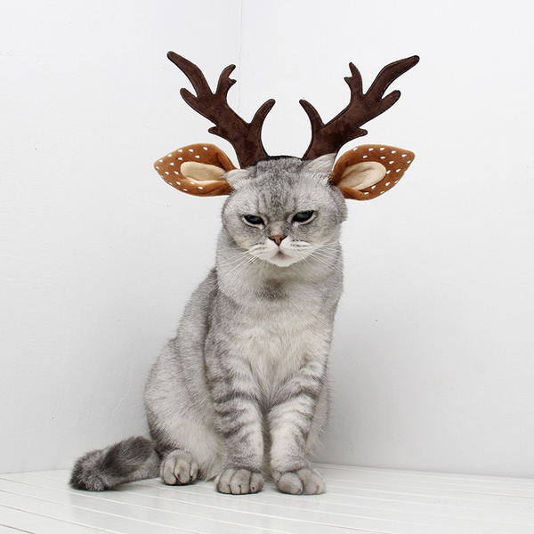 Pet Headdress Elk Antler Reindeer Cap Christmas Hair Accessories